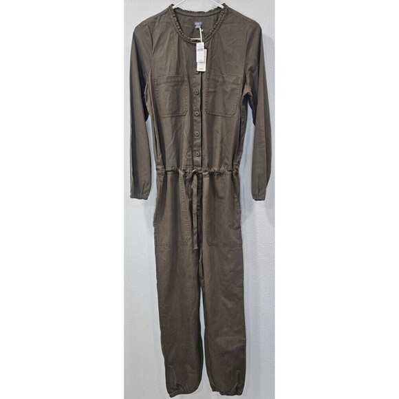Aerie Pants - Aerie Softest Utility Tie Waist Button Front Jumpsuit Olive Green Size Small NWT